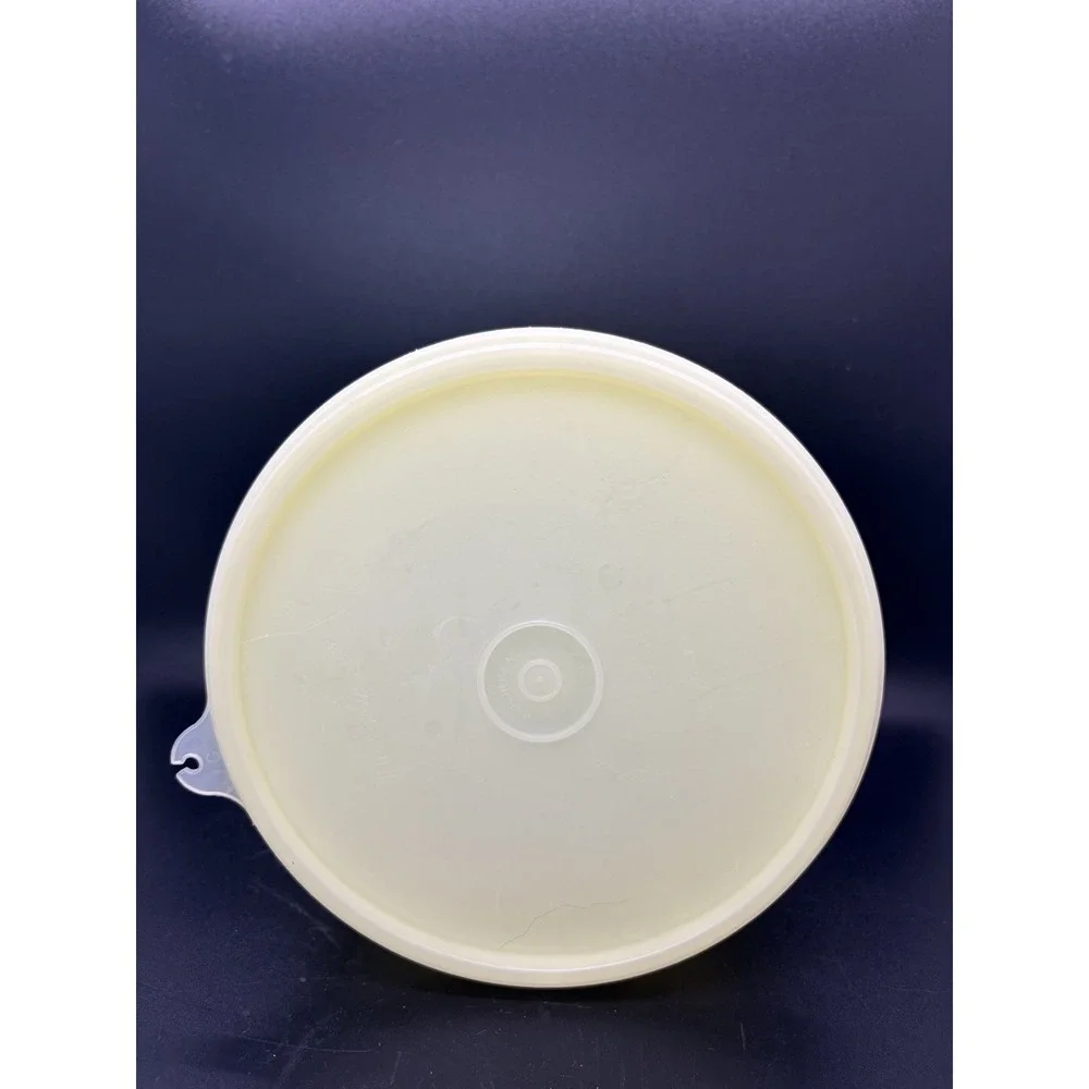 VTG 70's Tupperware 'Seal' Clear Yellow‎ Curcular Canister Collectible Kitsch